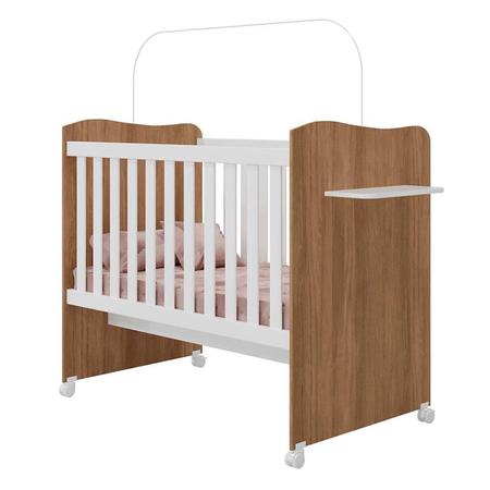 Berço Americano Munique Branco Carvalho com Colchão Gazin - Canaã - Canaa Baby Imagem de Berço Americano Munique Branco Carvalho com Colchão Gazin - Canaã