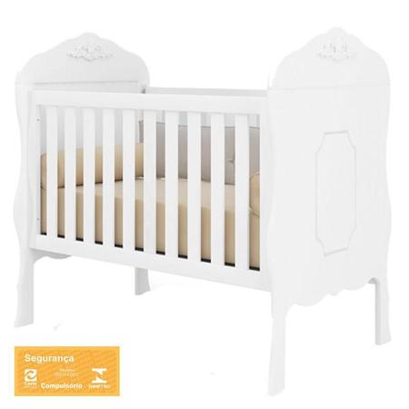Berço Americano Realeza Branco Acetinado com Colchão Gazin Canaã - Canaa Baby Imagem de Berço Americano Realeza Branco Acetinado com Colchão Gazin Canaã