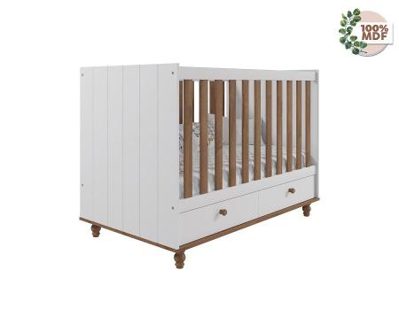 Berco Candy Com 2 Gavetas E Regulagem De Altura 100 % MDF Branco.