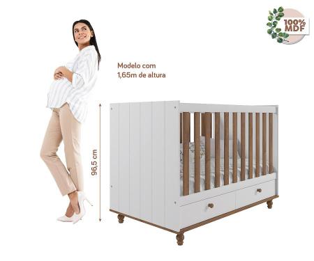 Berco Candy Com 2 Gavetas E Regulagem De Altura 100 % MDF Branco.