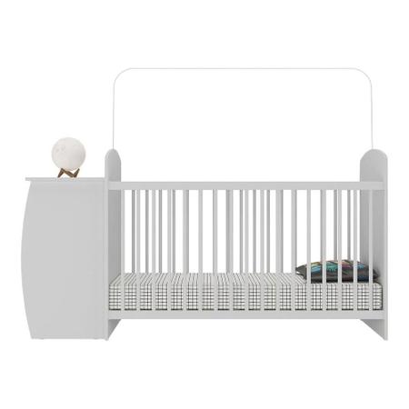 Imagem de Berço Cômoda Multifuncional Colinho de mãe com colchão incluso Multimóveis Branco