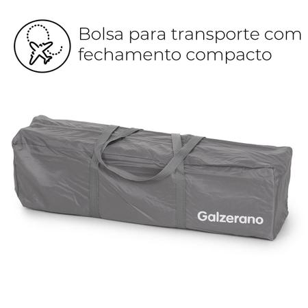 Imagem de Berço Galzerano Basic Cinza Portátil Com Mosquiteiro Suporta Até 18kg Fechamento Compacto Com Bolsa De Transporte