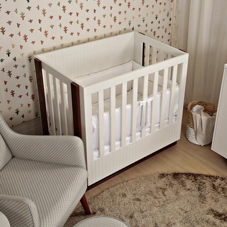 Berço Médio 2 em 1 Dominó Divicar Móveis Branco/Mel - Berço - Magazine Luiza