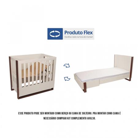 Berço Médio 2 em 1 Dominó Divicar Móveis Branco/Mel - Berço - Magazine Luiza