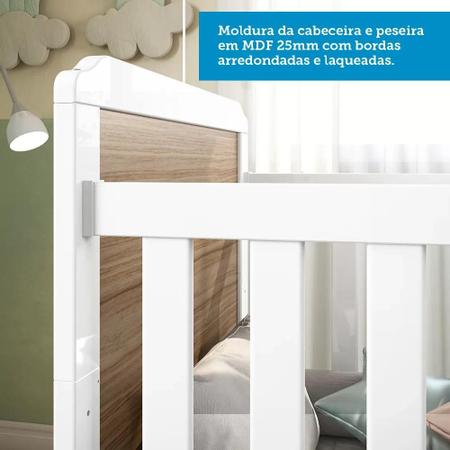 Imagem de Berço Mini Cama 2 em 1 Americano em MDF Cloe Móveis Peroba