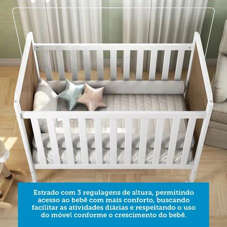 Imagem de Berço Mini Cama 2 em 1 Americano em MDF Cloe Móveis Peroba