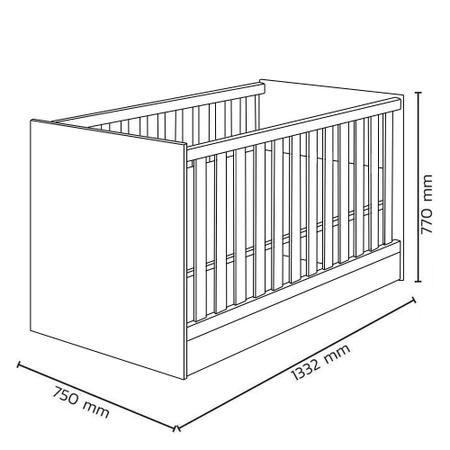 Imagem de Berço Mini Cama Americano Doce Sonho Carvalho/Branco - Qmovi