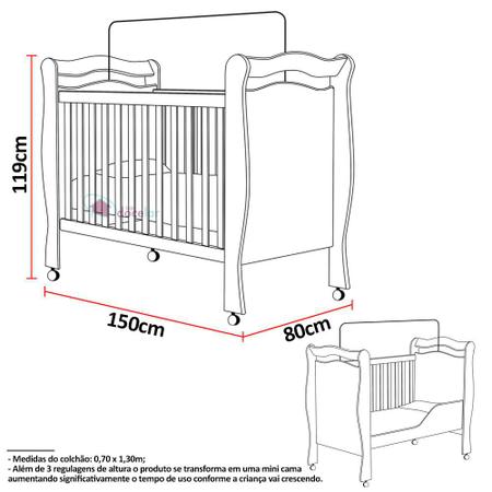 Imagem de Berço Mini Cama Bebe Com Rodizios Alvin