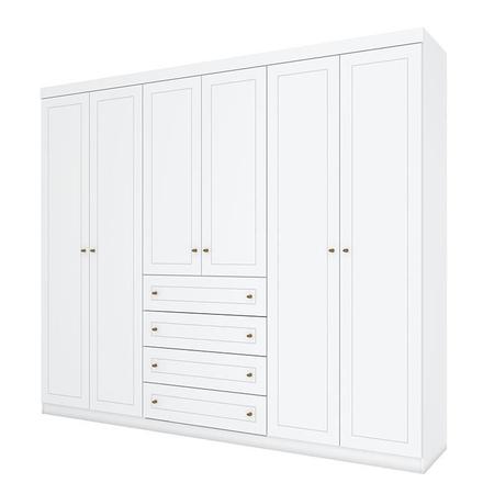 Imagem de Berço Montessoriano e Guarda Roupa Infantil Americano 6 Portas Branco HP com Colchão Gazin - Henn