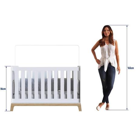 Imagem de Berço Para Bebê Infantil 3 em 1 Mini Cama Multiuso 3 Regulagens de Altura Varal Mosquiteiro Branco