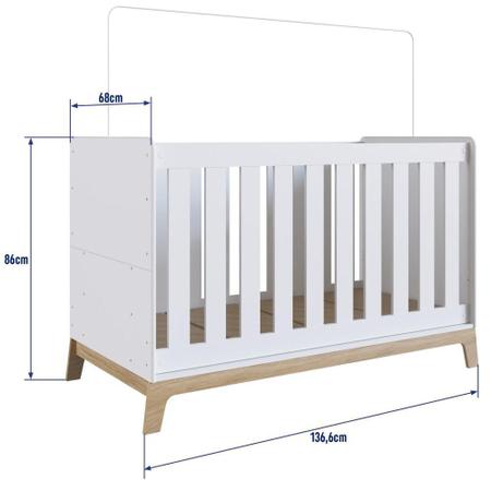 Imagem de Berço Para Bebê Infantil 3 em 1 Mini Cama Multiuso 3 Regulagens de Altura Varal Mosquiteiro Branco