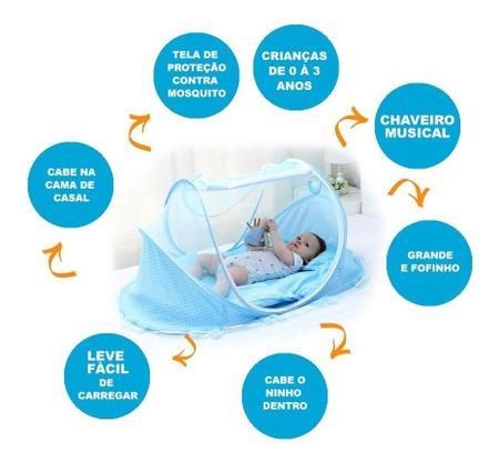 Berço Para Bebe Portátil Com Mosquiteiro Vira Cama - Seu Bebe Seguro - Berço  Portátil / Desmontável - Magazine Luiza