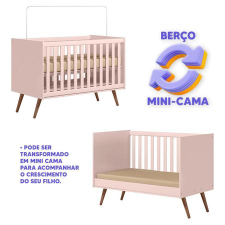 Imagem de Berço Que Vira Mini Cama Rose Sonho Shop Jm Baby
