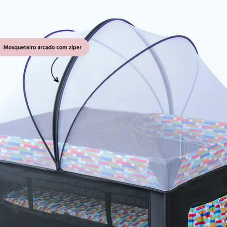 Berço Sleep Colorê 0 Meses a 10Kg com Mosquiteiro 2 Alturas - Voyage - Dorel Imagem de Berço Sleep Colorê 0 Meses a 10Kg com Mosquiteiro 2 Alturas - Voyage
