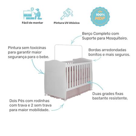 Imagem de Berço vira Mini Cama Conforto Permóbili Baby Branco