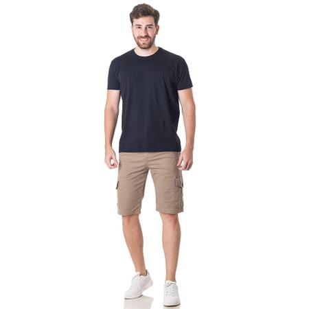 Imagem de Bermuda Cargo De Sarja Masculina Com Bolsos Color Casual