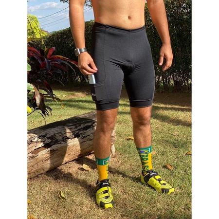 Imagem de Bermuda Ciclismo Masculina Forro com 2 Bolsos Short Bike