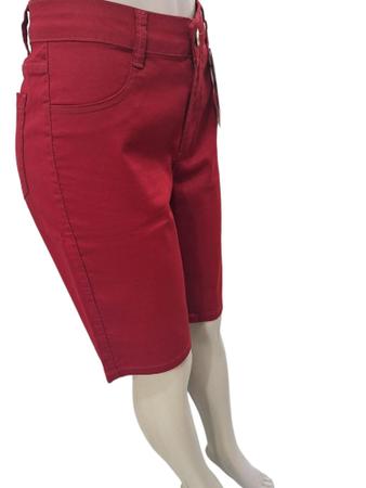 Bermuda Ciclista Feminina Brim Colorida Muito Mais Jeans Bermuda