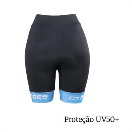 Imagem de Bermuda de Ciclismo Stages Feminino Tam. G Preto Forro Bidensidade Proteção UV50+ Confortável FE Atrio - VB069