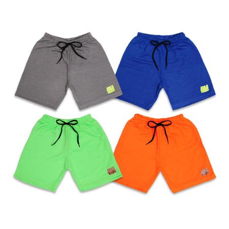 Bermuda De Moletom Infanto Juvenil 85 Algod o Kit 3 Shorts de