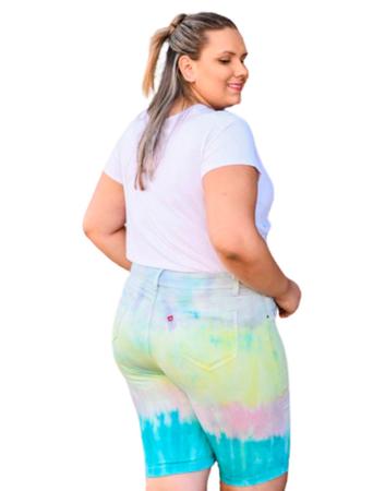 Bermuda de sarja feminina colorida outlet