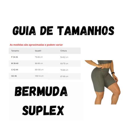 Imagem de Bermuda Fitnes Suplex Zero Transparência Dia A Dia Academia