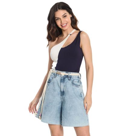 Bermuda Jeans Feminina God Oppnus Azul Bermuda Feminina