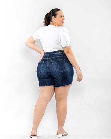 Bermuda Meia Coxa Plus Size Jeans Preto Decidida - Decidida Jeans