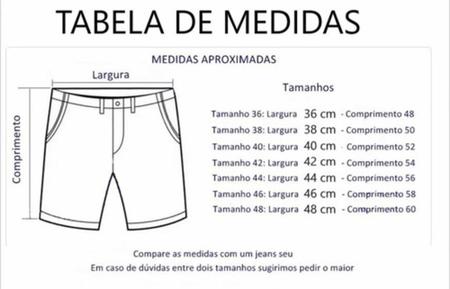Bermuda jeans masculina tamanho cheap 52