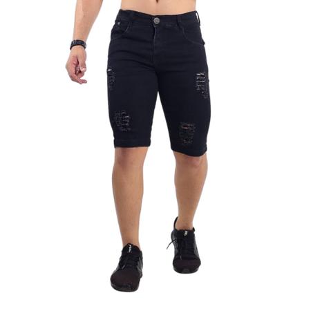 Bermuda jeans masculina com elastano 2025