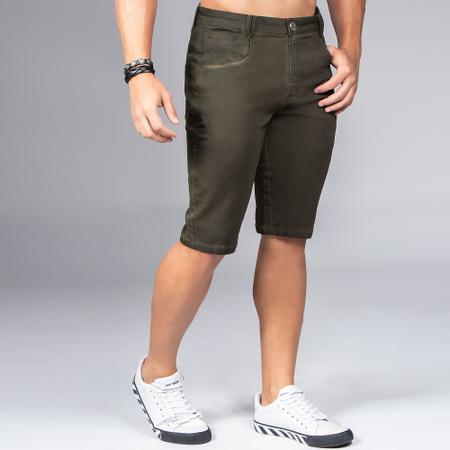 bermuda jeans verde masculina