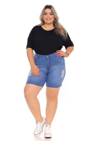 Imagem de Bermuda Meia Coxa Plus Size Jeans 48 ao 56 Shyros 36579