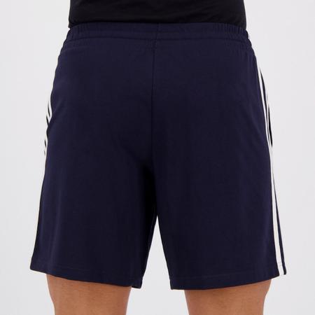 Bermuda Moletom Adidas Essentials Marinho Bermuda Esportiva