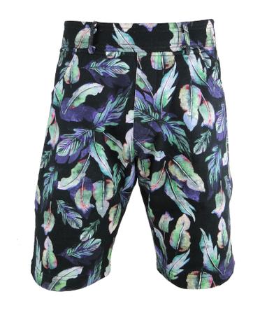 Bermuda Moletom Masculina Lisa Estampada Caveira Floral