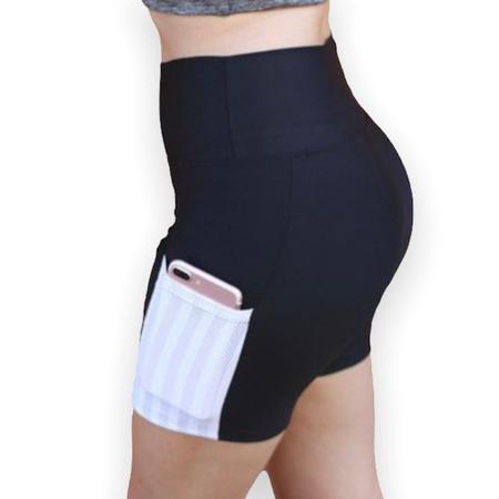 Imagem de Bermuda Short Fitness Legging Cintura alta Treino Bolso Celular 158