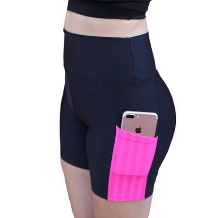 Imagem de Bermuda Short Fitness Legging Treino Cintura alta Bolso Celular 159