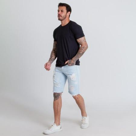 Imagem de Bermuda Short Jeans Masculina  Premium Rasgada