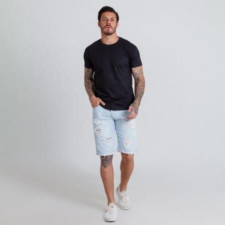 Imagem de Bermuda Short Jeans Masculina  Premium Rasgada