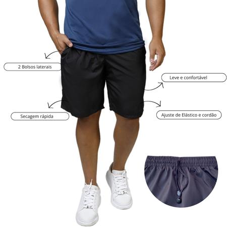 Bermuda Shorts Ultra Leve Treino Esporte Masculino Praia Liso - Aners Imagem de Bermuda Shorts Ultra Leve Treino Esporte Masculino Praia Liso