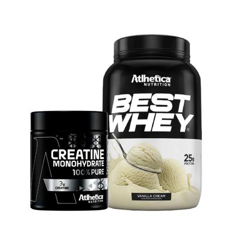 Imagem de Best Whey (900g) Atlhetica Nutrition - Baunilha Cream + Creatina 100% Pure - Pro Series (300g) Atlhetica Nutrition