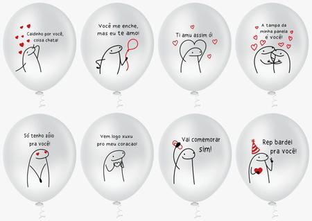 Bexiga Balão Flork Meme Cinza 9 Polegadas 25 Unidades