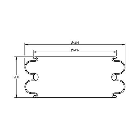 Imagem de Bexiga Suspensor Pneumatico Eixo Parafuso 407mm X 200mm