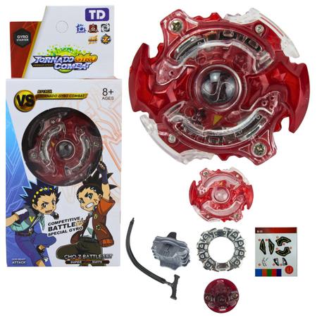 Beyblade Lançador Extreme Gyro Vermelho Divertido C/ Adesivo