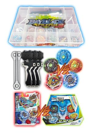 Kit 3 Beyblade Burst Slingshock Elemento X Hasbro + Lançador C/ Suporte  Grip - Tornado Gyro - Pião de Batalha - Magazine Luiza