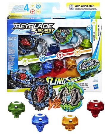 Beyblade Burst Slingshock Lançador Ataque Preciso + Kit Elemento X Hasbro -  Tornado Gyro - Pião de Batalha - Magazine Luiza