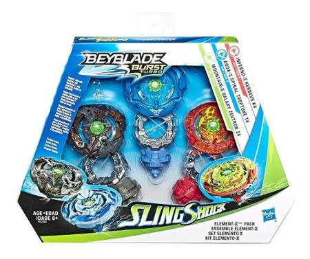 Beyblade Burst Turbo Sling Shock Kit Elemento X Hasbro E6780 - Fabrica da  Alegria