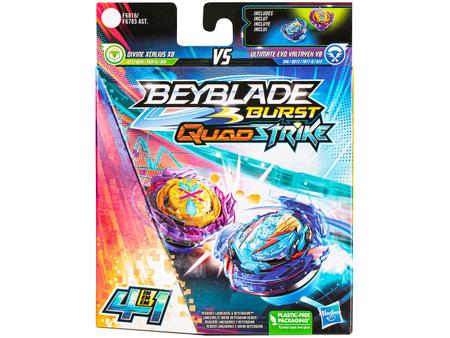 Conjuto de Piões Beyblade Burst QuadStrike - Ultimate Evo Valtryek V8 e  Divine Xcalius X8 - F6816 - Hasbro