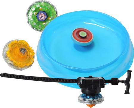 Kit 2 Pião Beyblade Metal Tornado Com Arena 2 Lançador