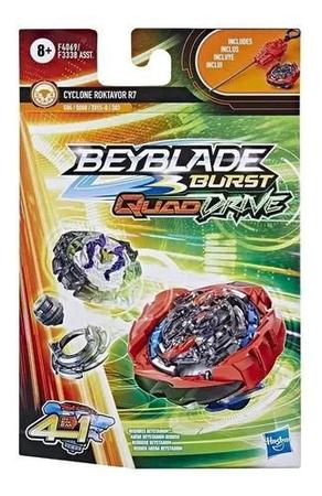 Beyblade Burst Quaddrive Pião e Lançador Cyclone Roktavor - Hasbro