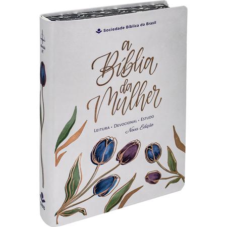 Imagem de Bíblia da Mulher - Nova Edição Almeida Revista e Corrigida Capa Luxo Branca Sociedade Bíblica do Brasil